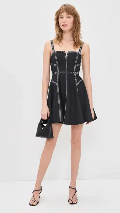 Cinq à Sept Ribbon Emb Jelena Dress Black/ | Thumbnail 5 Cinq à Sept Ribbon Emb Jelena Dress Black/ | Thumbnail 5