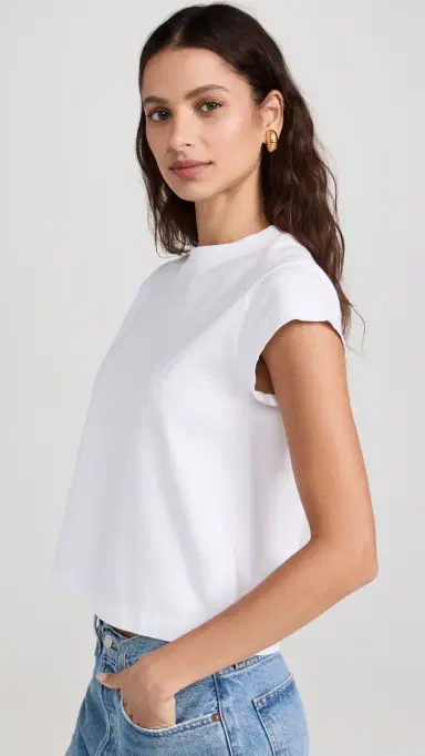 AGOLDE Bryce Cap Sleeve Tee White | Thumbnail 4 AGOLDE Bryce Cap Sleeve Tee White | Thumbnail 4