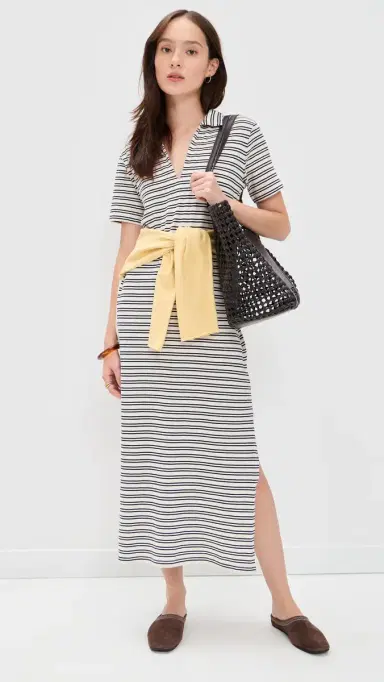 Velvet Corin Dress Natural/Navy | Thumbnail 5 Velvet Corin Dress Natural/Navy | Thumbnail 5