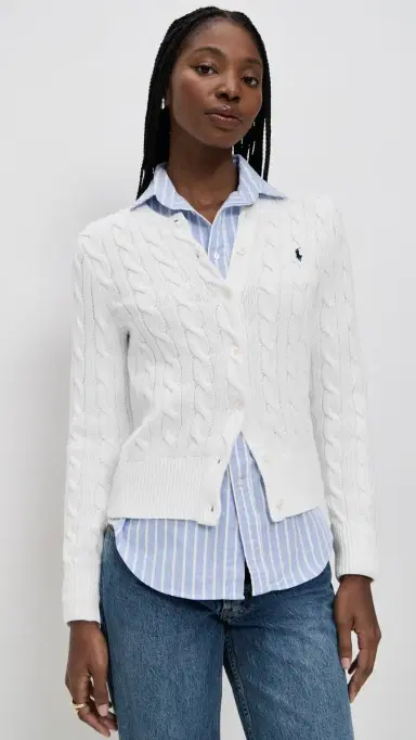 Polo Ralph Lauren Long Sleeve Cardigan White | Thumbnail 2 Polo Ralph Lauren Long Sleeve Cardigan White | Thumbnail 2