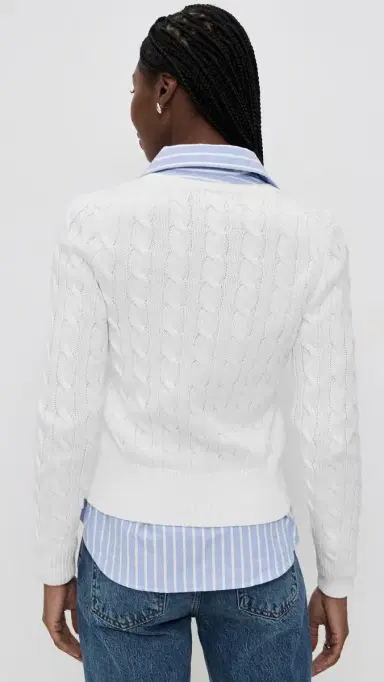 Polo Ralph Lauren Long Sleeve Cardigan White | Thumbnail 3 Polo Ralph Lauren Long Sleeve Cardigan White | Thumbnail 3