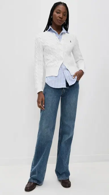 Polo Ralph Lauren Long Sleeve Cardigan White | Thumbnail 5 Polo Ralph Lauren Long Sleeve Cardigan White | Thumbnail 5