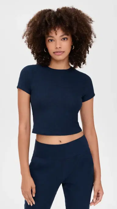 Beyond Yoga Featherweight Cropped Tee Nocturnal Navy | Thumbnail 2 Beyond Yoga Featherweight Cropped Tee Nocturnal Navy | Thumbnail 2