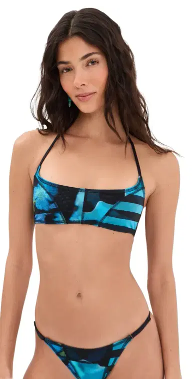 Staud Laird Mesh Bikini Top Blue Haze Multi S | Thumbnail 1 Staud Laird Mesh Bikini Top Blue Haze Multi S | Thumbnail 1