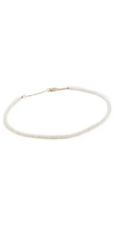 Shashi Loafer Anklet in Pearl Pearl One Size | Thumbnail 1 Shashi Loafer Anklet in Pearl Pearl One Size | Thumbnail 1