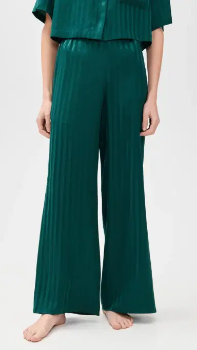 Lunya Washable Silk Striped Jacquard High Rise Pant Set Dusky Cypress Jacquard | Thumbnail 5 Lunya Washable Silk Striped Jacquard High Rise Pant Set Dusky Cypress Jacquard | Thumbnail 5