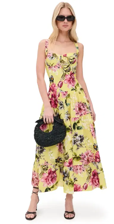 Cara Cara Santiago Dress Margaux Bloom Lemon | Thumbnail 1 Cara Cara Santiago Dress Margaux Bloom Lemon | Thumbnail 1