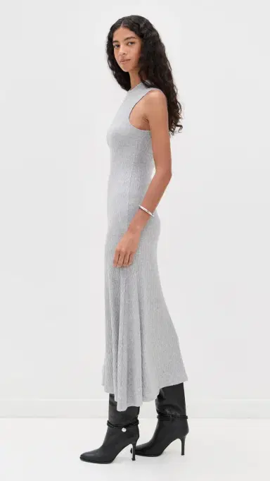 LE BOP Sleeveless Hattie Dress Heather Grey | Thumbnail 4 LE BOP Sleeveless Hattie Dress Heather Grey | Thumbnail 4