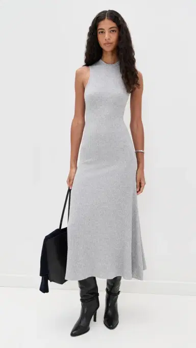 LE BOP Sleeveless Hattie Dress Heather Grey | Thumbnail 6 LE BOP Sleeveless Hattie Dress Heather Grey | Thumbnail 6