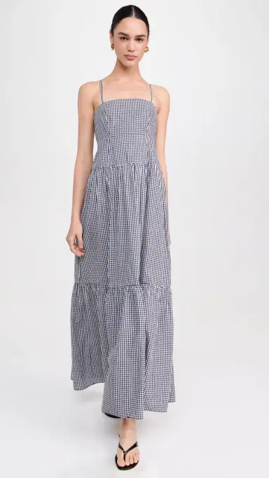 Playa Lucila Square Neck Maxi Dress Black Gingham | Thumbnail 5 Playa Lucila Square Neck Maxi Dress Black Gingham | Thumbnail 5