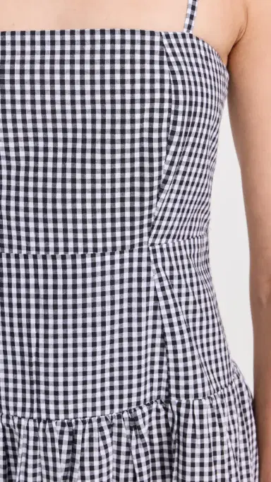 Playa Lucila Square Neck Maxi Dress Black Gingham | Thumbnail 6 Playa Lucila Square Neck Maxi Dress Black Gingham | Thumbnail 6