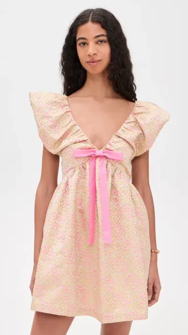 endless rose Jacquard Mini Dress Pink/Green | Thumbnail 2 endless rose Jacquard Mini Dress Pink/Green | Thumbnail 2