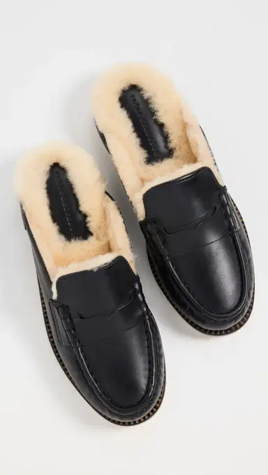 FRĒDA SALVADOR Temi Flats Black Calf w/ Shearling | Thumbnail 5 FRĒDA SALVADOR Temi Flats Black Calf w/ Shearling | Thumbnail 5