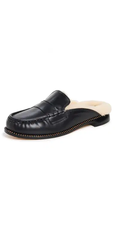 FRĒDA SALVADOR Temi Flats Black Calf w/ Shearling | Thumbnail 1 FRĒDA SALVADOR Temi Flats Black Calf w/ Shearling | Thumbnail 1