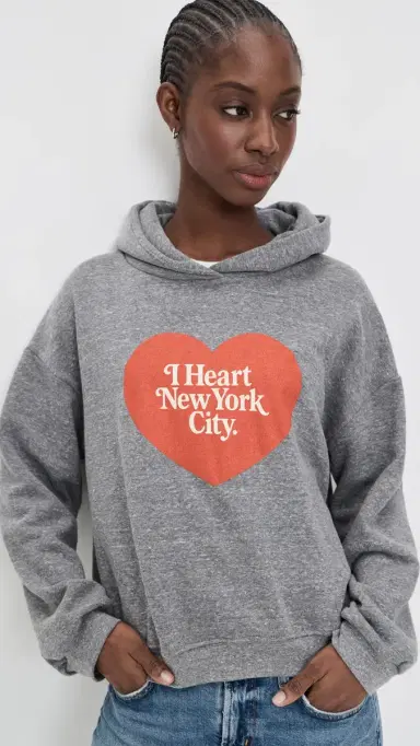 Sunny Somewhere NYC Heart Classic Hoodie Heather Grey XS | Thumbnail 2 Sunny Somewhere NYC Heart Classic Hoodie Heather Grey XS | Thumbnail 2