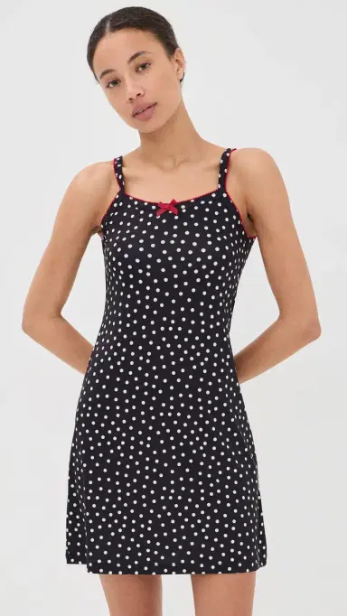 Caro Editions Slip Dress Black/White Dots | Thumbnail 2 Caro Editions Slip Dress Black/White Dots | Thumbnail 2
