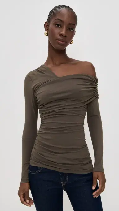 susana monaco Carryover One Shoulder Top Clay S | Thumbnail 2 susana monaco Carryover One Shoulder Top Clay S | Thumbnail 2