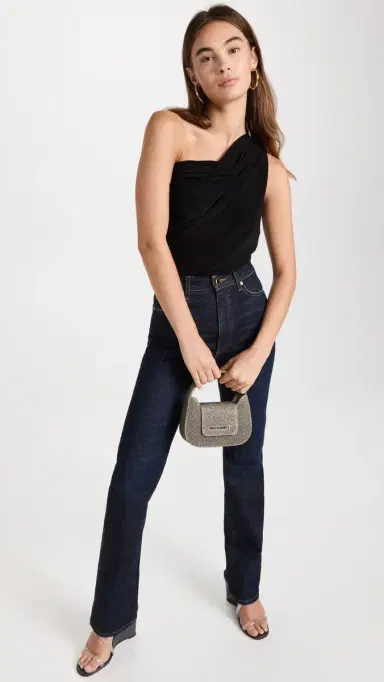Norma Kamali One Shoulder Peasant Top Black | Thumbnail 5 Norma Kamali One Shoulder Peasant Top Black | Thumbnail 5