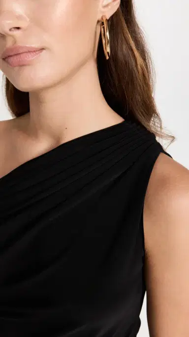 Norma Kamali One Shoulder Peasant Top Black | Thumbnail 6 Norma Kamali One Shoulder Peasant Top Black | Thumbnail 6