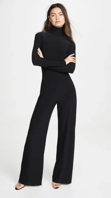 Norma Kamali Long Sleeve Turtleneck Jumpsuit Black S | Thumbnail 2 Norma Kamali Long Sleeve Turtleneck Jumpsuit Black S | Thumbnail 2