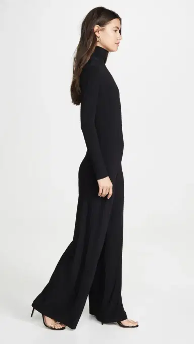 Norma Kamali Long Sleeve Turtleneck Jumpsuit Black S | Thumbnail 4 Norma Kamali Long Sleeve Turtleneck Jumpsuit Black S | Thumbnail 4