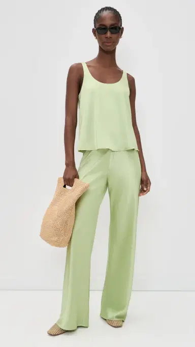 La Ligne Double Face Satin Colby Pants Celadon | Thumbnail 5 La Ligne Double Face Satin Colby Pants Celadon | Thumbnail 5