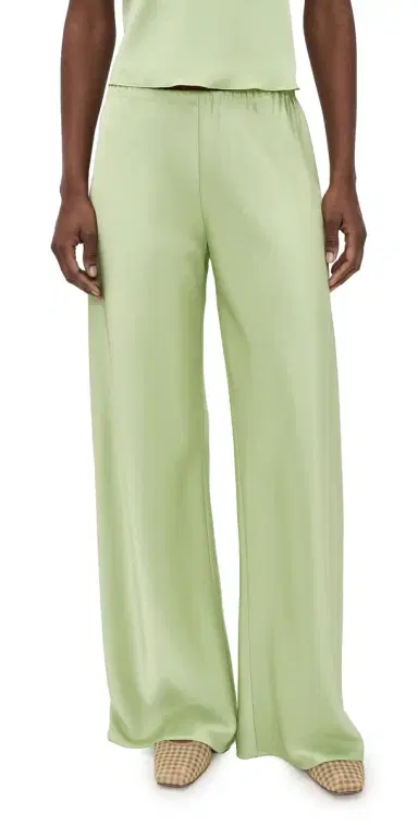 La Ligne Double Face Satin Colby Pants Celadon | Thumbnail 1 La Ligne Double Face Satin Colby Pants Celadon | Thumbnail 1
