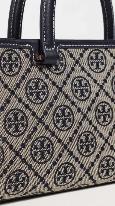 Tory Burch T Monogram East-West Tote Tory Navy One Size | Thumbnail 5 Tory Burch T Monogram East-West Tote Tory Navy One Size | Thumbnail 5