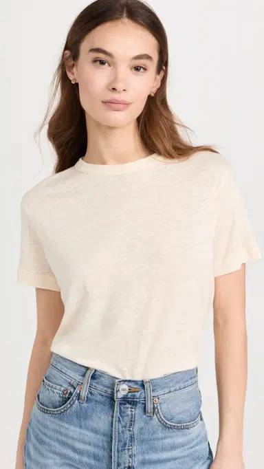 Sold Out NYC The inen Perfect Tee in Cream Cream | Thumbnail 2 Sold Out NYC The inen Perfect Tee in Cream Cream | Thumbnail 2