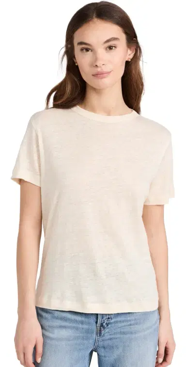 Sold Out NYC The inen Perfect Tee in Cream Cream | Thumbnail 1 Sold Out NYC The inen Perfect Tee in Cream Cream | Thumbnail 1