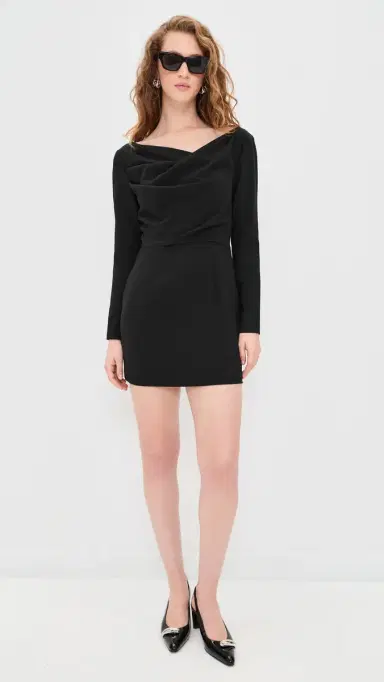 Black Halo Jacqueline Micro Mini Dress Black | Thumbnail 5 Black Halo Jacqueline Micro Mini Dress Black | Thumbnail 5