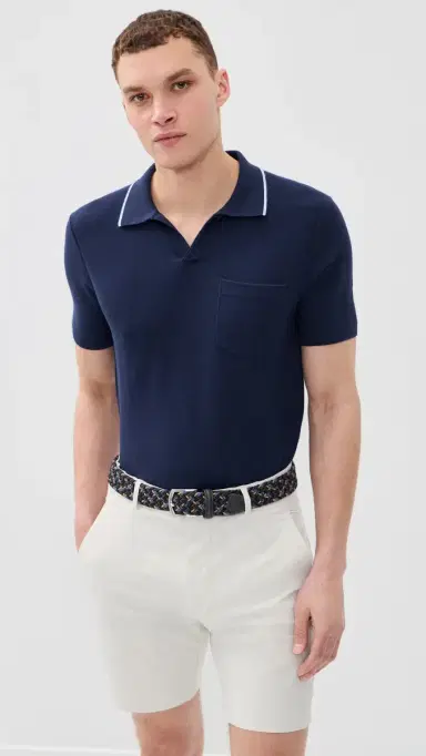 RLX Ralph Lauren Cotton Coomax Johnny Collar Sweater Polo Refined Navy/Office Blue | Thumbnail 2 RLX Ralph Lauren Cotton Coomax Johnny Collar Sweater Polo Refined Navy/Office Blue | Thumbnail 2