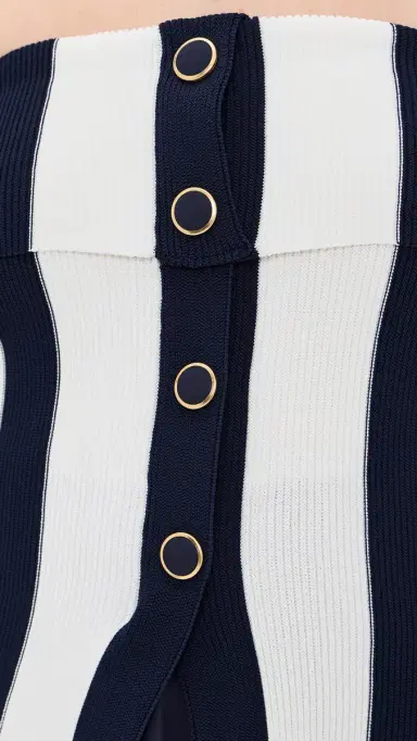 Moon River Tube Top Striped Detail Midi Dress Navy/ | Thumbnail 6 Moon River Tube Top Striped Detail Midi Dress Navy/ | Thumbnail 6