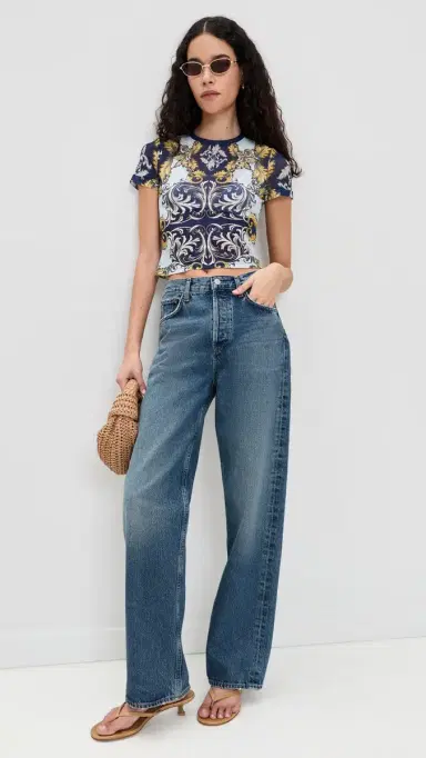 ALICE + OLIVIA Tess Mesh Tee Antique croll | Thumbnail 5 ALICE + OLIVIA Tess Mesh Tee Antique croll | Thumbnail 5