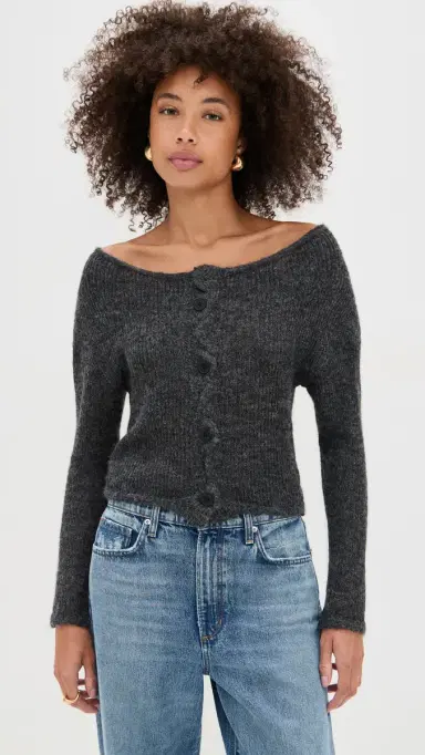 Lioness argaux Knit Cardigan Charcoal | Thumbnail 2 Lioness argaux Knit Cardigan Charcoal | Thumbnail 2
