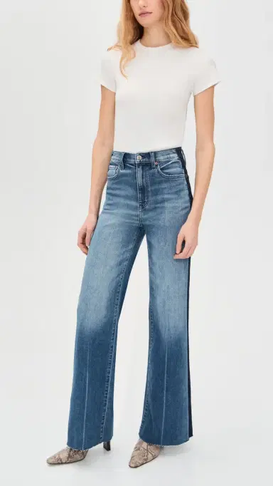 DAZE Far Out High Rise Wide Leg Jeans Tuxedo | Thumbnail 5 DAZE Far Out High Rise Wide Leg Jeans Tuxedo | Thumbnail 5
