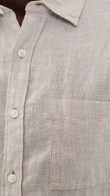 Vince Classic Fit ong Sleeve Shirt Teak/Optic White | Thumbnail 6 Vince Classic Fit ong Sleeve Shirt Teak/Optic White | Thumbnail 6