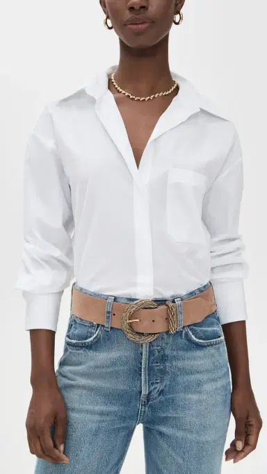 L'AGENCE Adelle Suede Belt Cappuccino | Thumbnail 3 L'AGENCE Adelle Suede Belt Cappuccino | Thumbnail 3