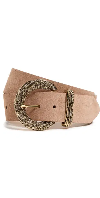 L'AGENCE Adelle Suede Belt Cappuccino | Thumbnail 1 L'AGENCE Adelle Suede Belt Cappuccino | Thumbnail 1