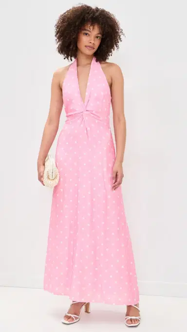 Seven Wonders Saga Halter axi Dress Pink/White Polka | Thumbnail 2 Seven Wonders Saga Halter axi Dress Pink/White Polka | Thumbnail 2