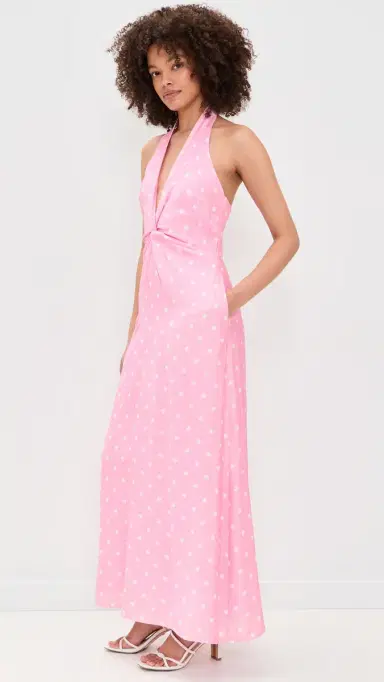 Seven Wonders Saga Halter axi Dress Pink/White Polka | Thumbnail 4 Seven Wonders Saga Halter axi Dress Pink/White Polka | Thumbnail 4