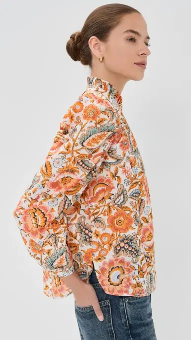 Alix of Bohemia Annabel Topaz Flower hirt Off-White | Thumbnail 4 Alix of Bohemia Annabel Topaz Flower hirt Off-White | Thumbnail 4