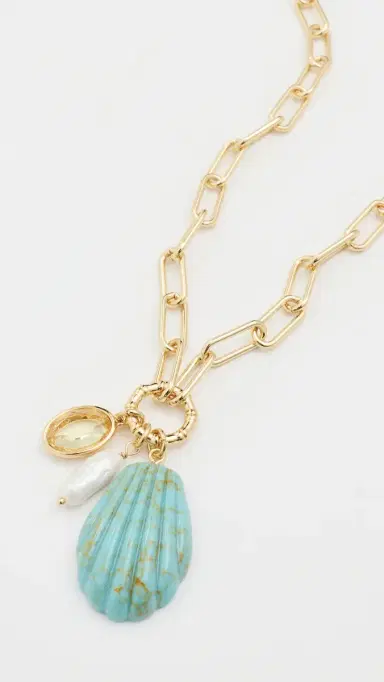 Mignonne Gavigan Natalia Charm Necklace Turquoise One Size | Thumbnail 4 Mignonne Gavigan Natalia Charm Necklace Turquoise One Size | Thumbnail 4
