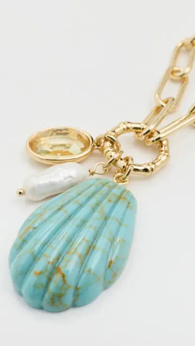 Mignonne Gavigan Natalia Charm Necklace Turquoise One Size | Thumbnail 5 Mignonne Gavigan Natalia Charm Necklace Turquoise One Size | Thumbnail 5