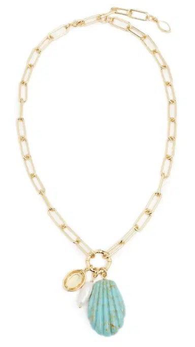 Mignonne Gavigan Natalia Charm Necklace Turquoise One Size | Thumbnail 6 Mignonne Gavigan Natalia Charm Necklace Turquoise One Size | Thumbnail 6