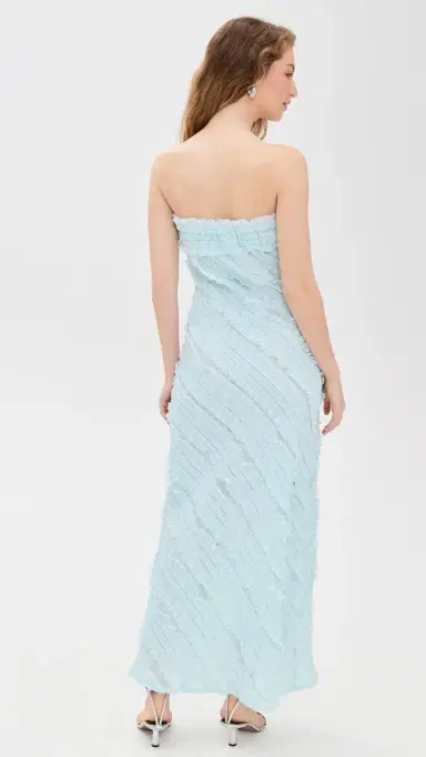 endless rose Strapless Ruffled Maxi Dress Icy Blue | Thumbnail 3 endless rose Strapless Ruffled Maxi Dress Icy Blue | Thumbnail 3