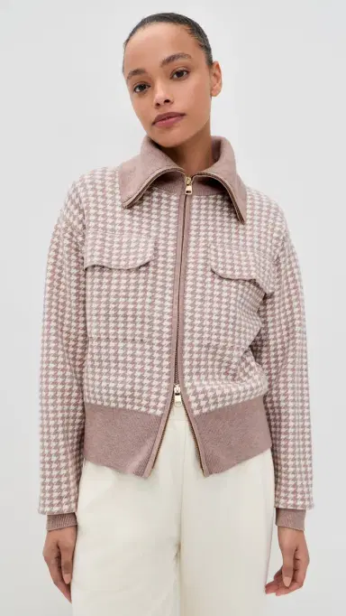 Varley Ablett Jacquard Knit Jacket Taupe | Thumbnail 2 Varley Ablett Jacquard Knit Jacket Taupe | Thumbnail 2