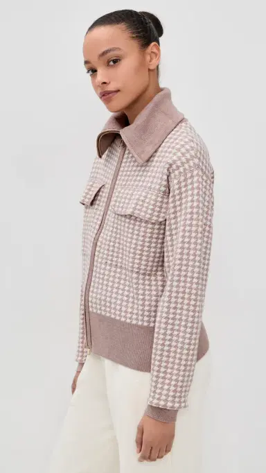 Varley Ablett Jacquard Knit Jacket Taupe | Thumbnail 4 Varley Ablett Jacquard Knit Jacket Taupe | Thumbnail 4