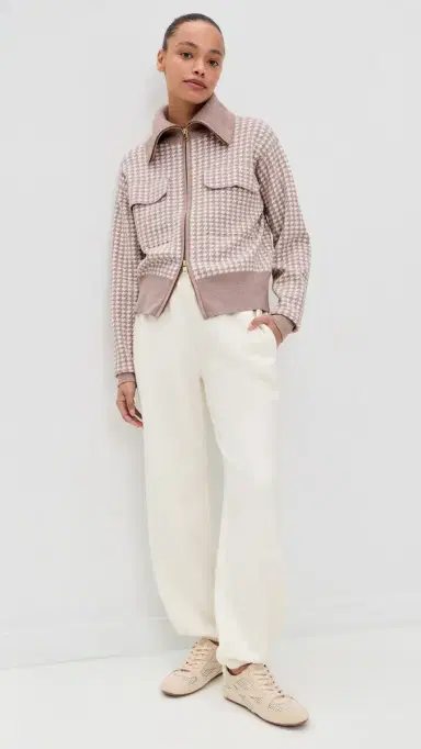 Varley Ablett Jacquard Knit Jacket Taupe | Thumbnail 5 Varley Ablett Jacquard Knit Jacket Taupe | Thumbnail 5