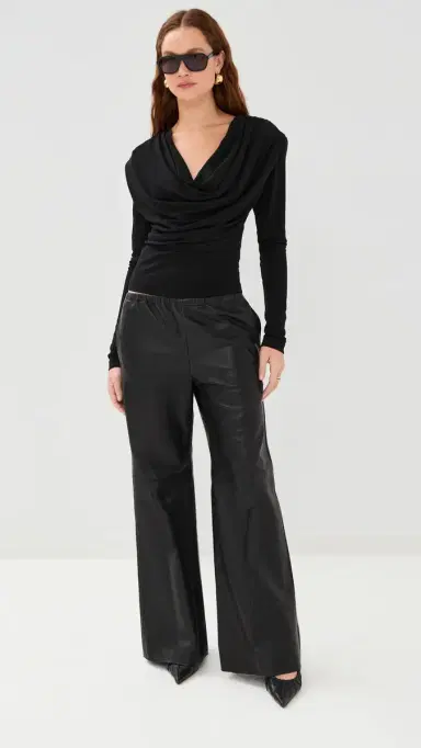 WARDROBE.NYC WARDROBE. NYC Evening Cowl Neck Top Black | Thumbnail 5 WARDROBE.NYC WARDROBE. NYC Evening Cowl Neck Top Black | Thumbnail 5